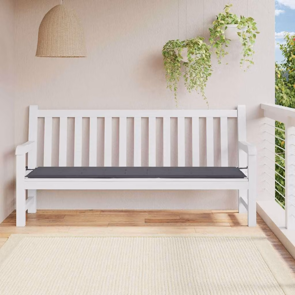 vidaXL Cuscino per Panca Antracite in Tessuto Oxford Idrorepellente e Traspirante L: 200 cm, P: 50 cm, H: 3 cm