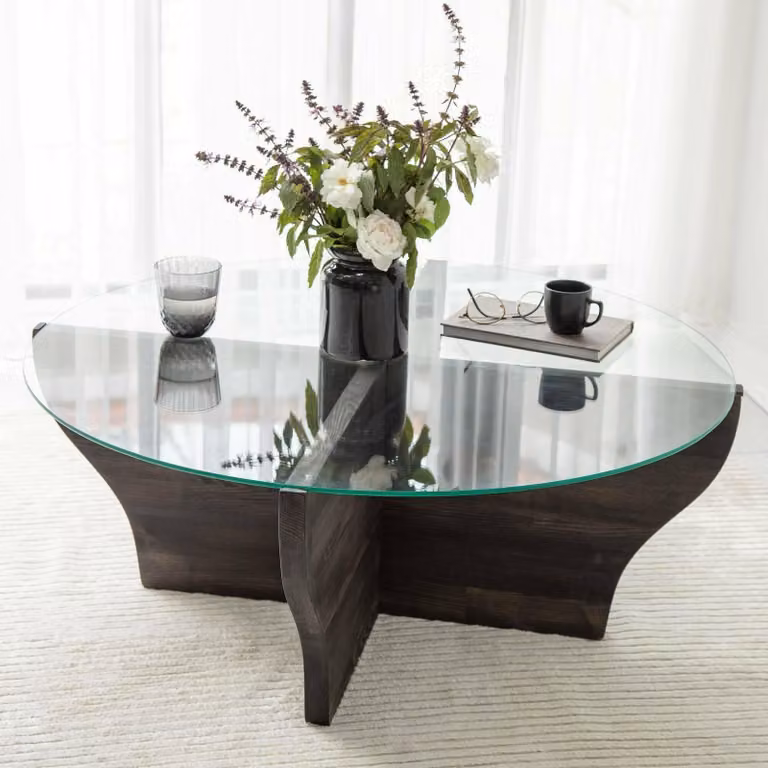 Califfi - Tavolino da Salotto, 92x92x36h cm Nero Antracite, Portariviste