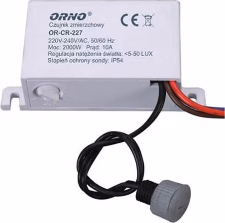 Sensore crepuscolare (notte/giorno) mini con sonda esterna, IP54, max.