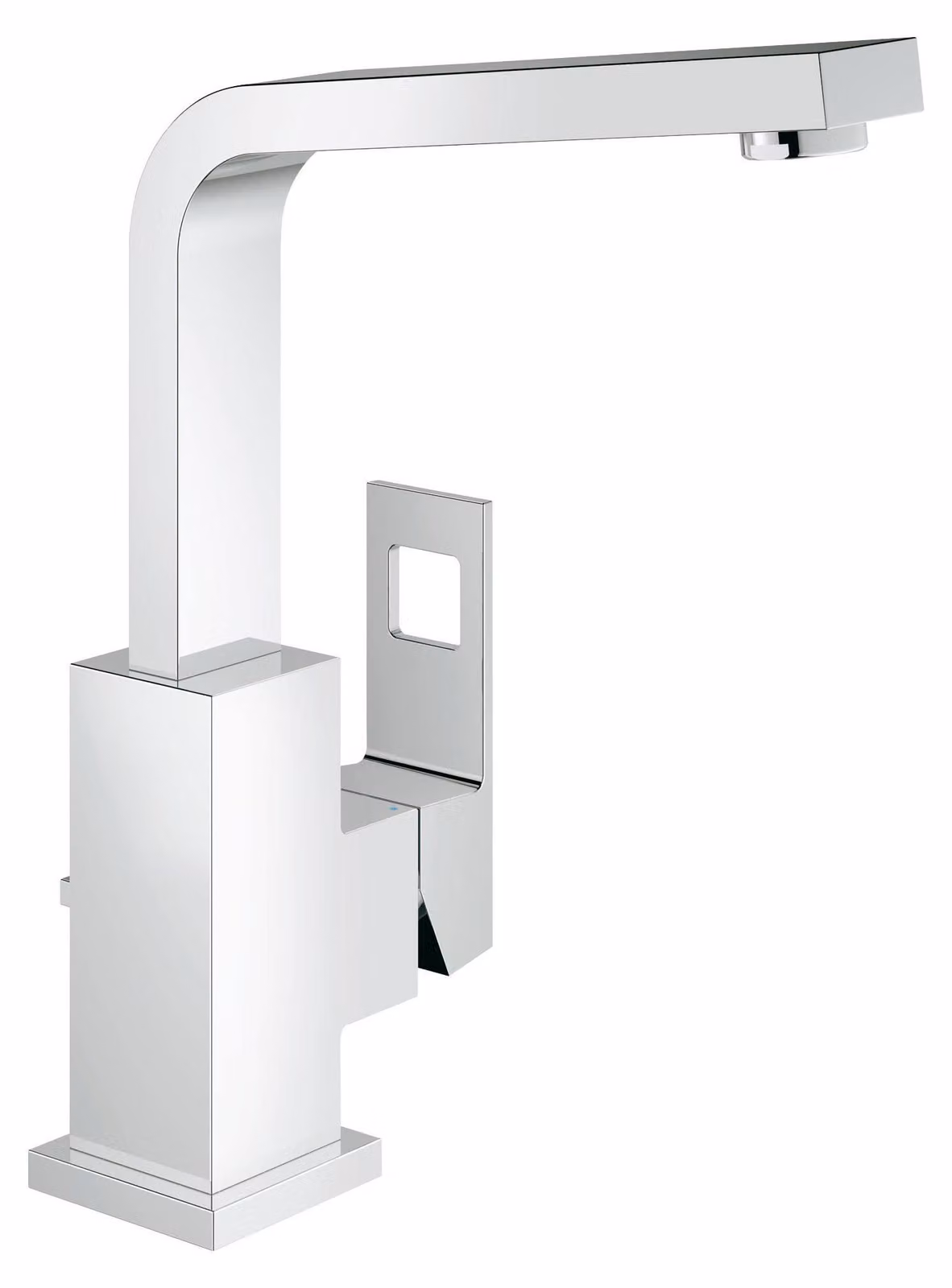Miscelatore per lavabo, modello "L", girevole a 360°, cromato, ECO