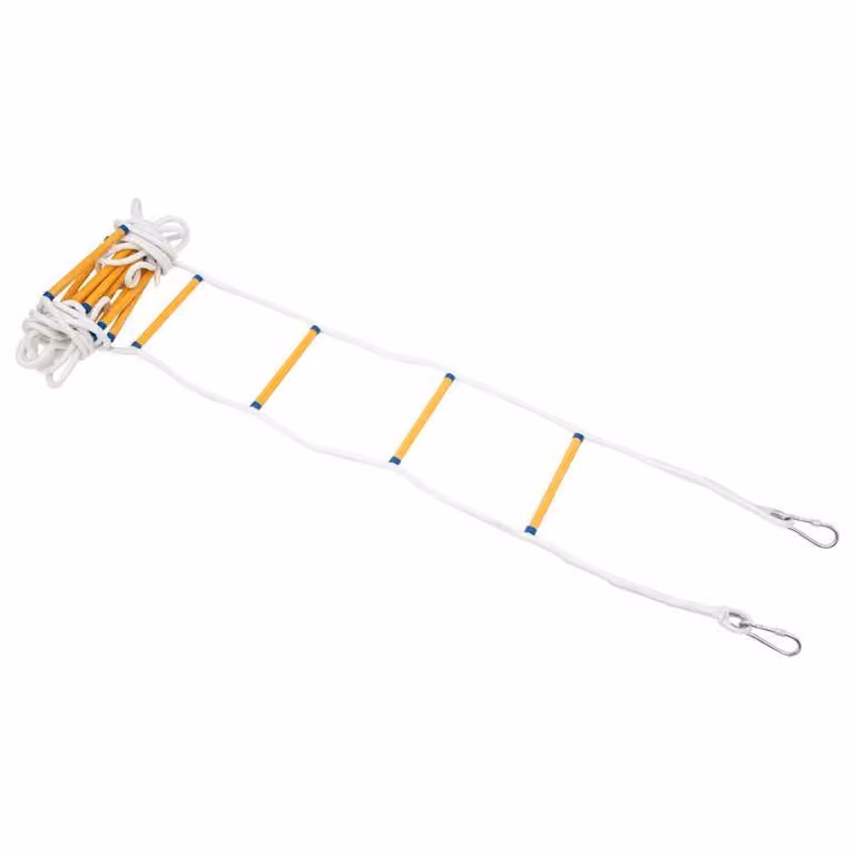 Scala antincendio, lunghezza 12 m, capacità di carico 200 kg, corda 1,8 cm – diametro gradino 2,3 cm, 3,4 kg