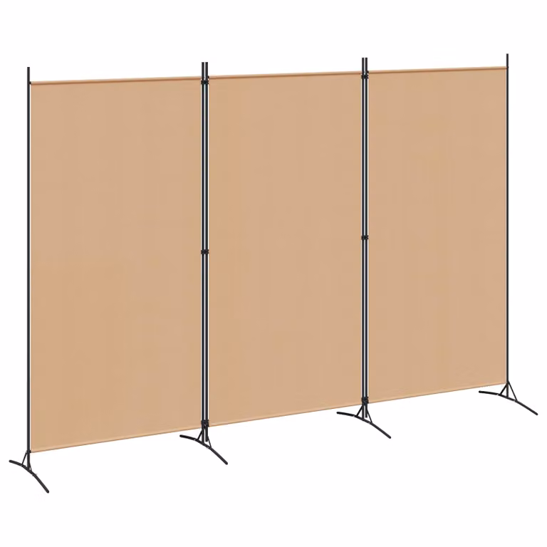 Paravento a 3 pannelli vidaXL in tessuto beige L: 260 cm, H: 180 cm, P: 50 cm