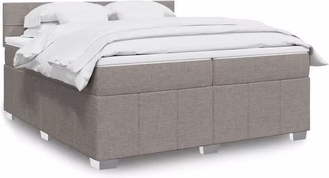 Letto Ibrido Moderno vidaXL con Materasso e Illuminazione Sottostante in Tessuto Beige, Bianco e Grigio L/P: 200 x 200 cm
