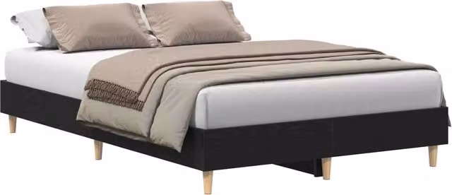 Letto matrimoniale | Letto per adulti | Struttura del letto Rovere Nero 193 x 123 x 25 cm