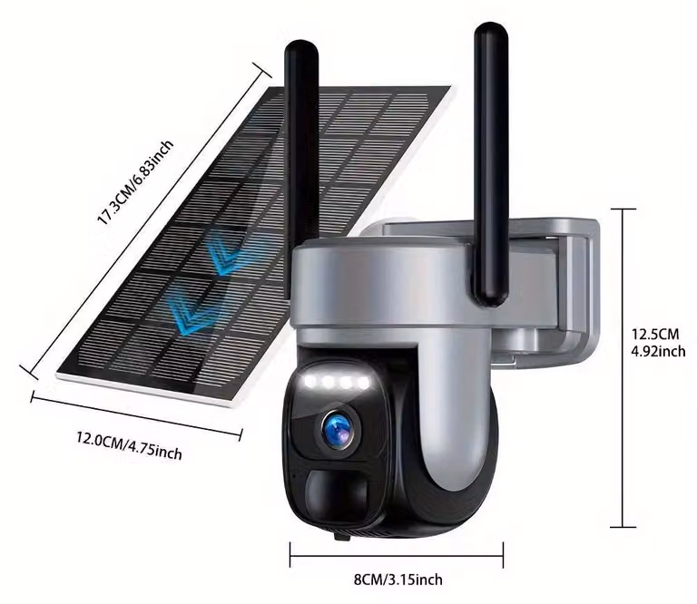 Telecamera di sicurezza wireless - Telecamera senza Wi-Fi - Telecamera per esterni - Sensore di movimento - Visione a 360°