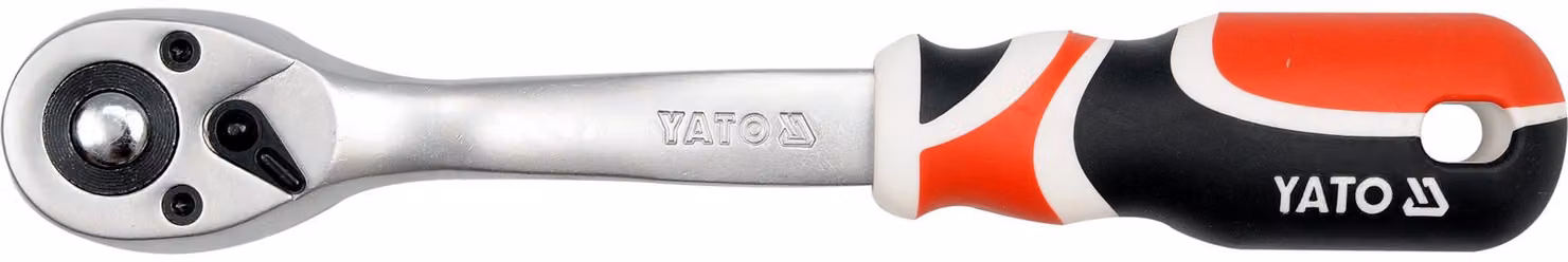 Chiave a cricchetto curva, 1/2", acciaio CrV6140, 72 denti, 255 mm