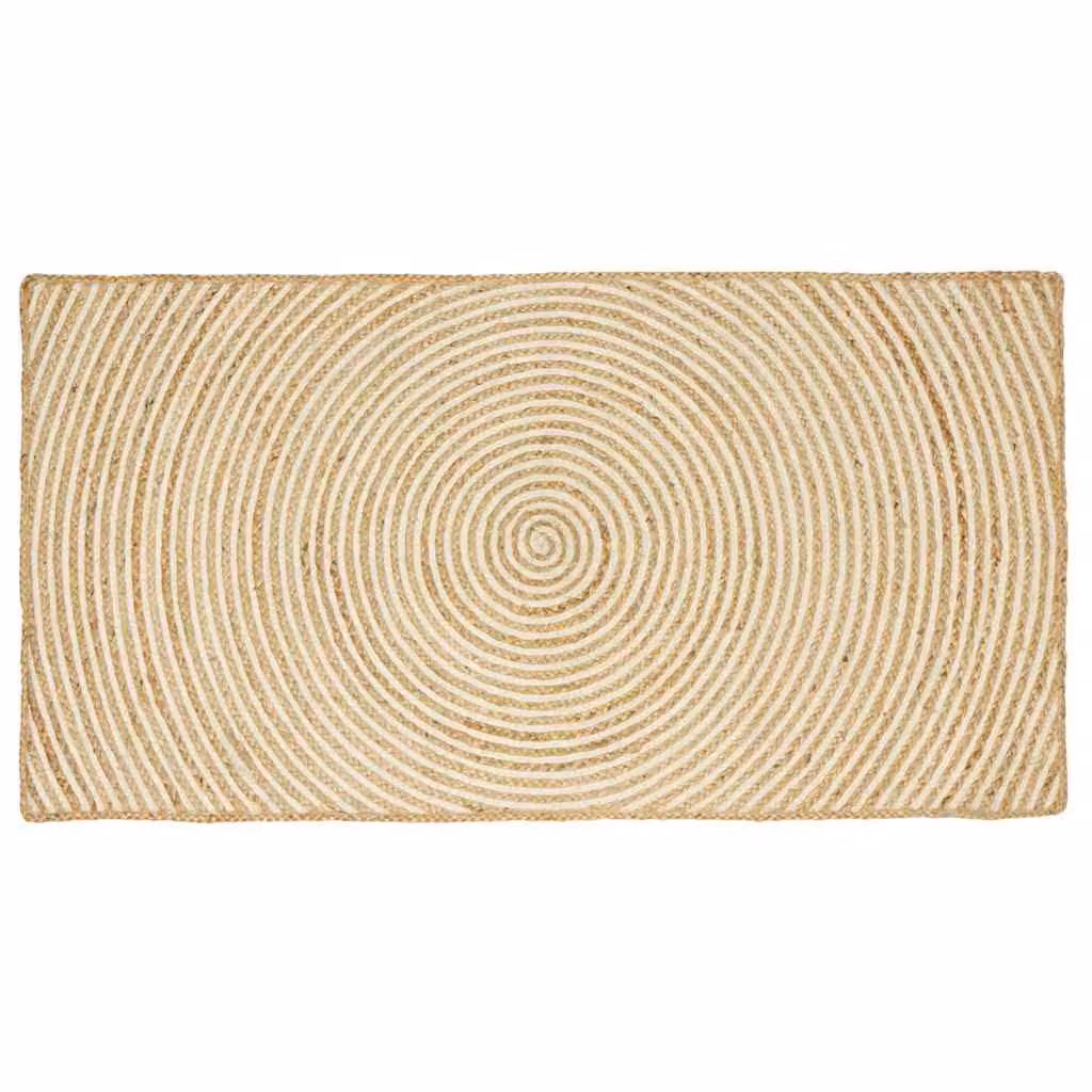 Tappeto da area moderno vidaXL in juta lavabile, colore bianco/beige, L: 200 cm, P: 100 cm