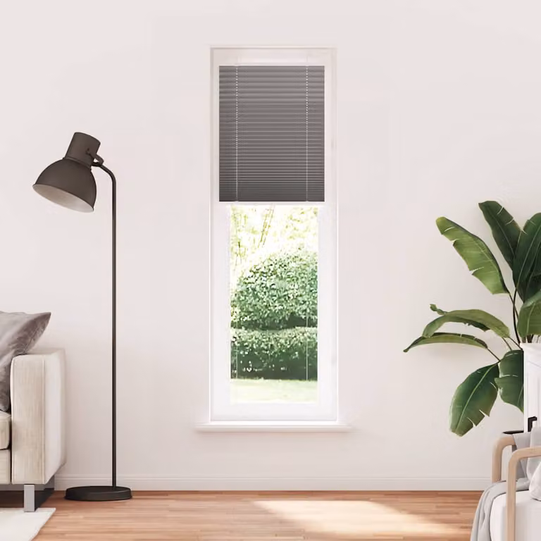 vidaXL Tenda Plissettata Antracite 65x200 cm Larghezza Tessuto 64,4 cm