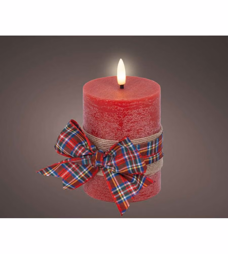 Lumineo Candela LED Rossa - Atmosfera Calda e Sicura - 7,5x13 cm