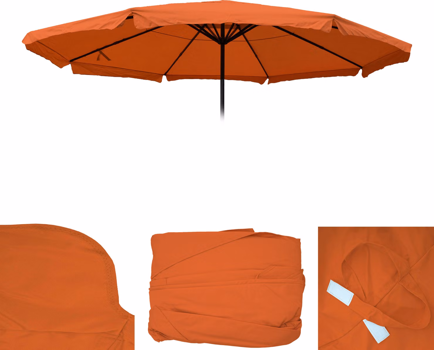Coperchio di ricambio per ombrellone Meran Pro, ombrellone da ristorazione con mantovana Ø 5m, poliestere ~ terracotta