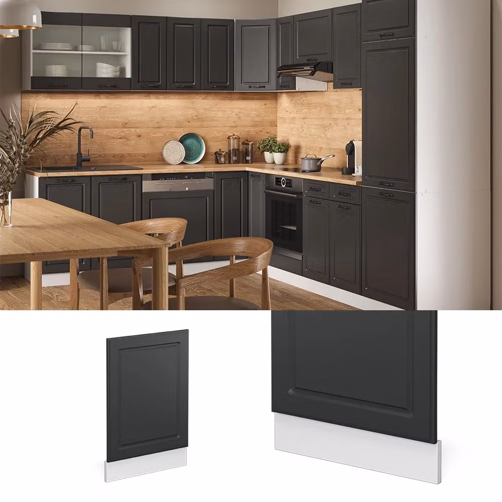Pannello frontale R-Line Vicco effetto marmo color antracite e bianco, Larghezza: 45 cm – 2