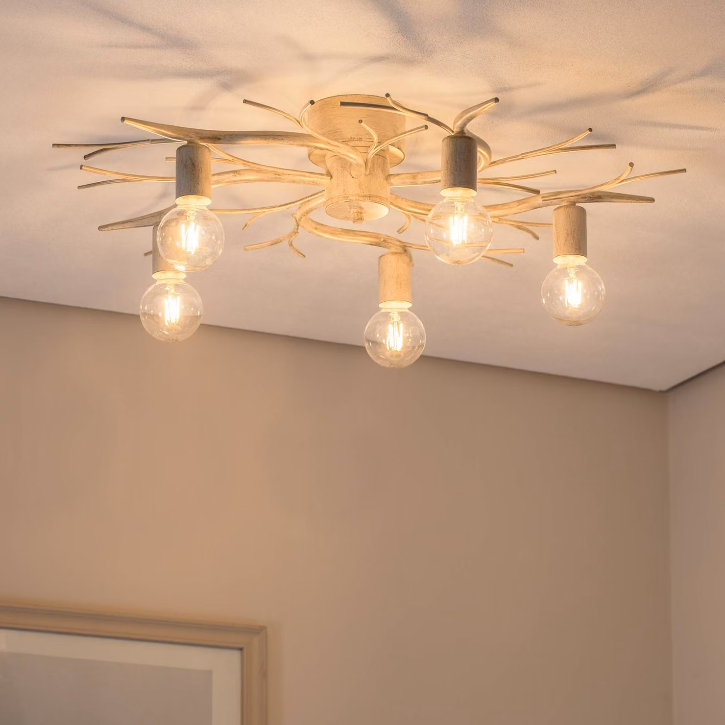 Plafoniera Xavier Luminex, dimmerabile, Bianco / Opale, Soggiorno / Sala da pranzo, Metallo, Fiorentino, Applique