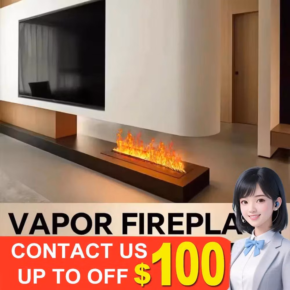 Camino a incasso con effetto vapore, fiamme 3D realistiche e funzione di umidificazione dell'aria