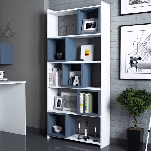 Biblioteca Policoro, Libreria 4 Ripiani, 80x22x170h cm Bianco