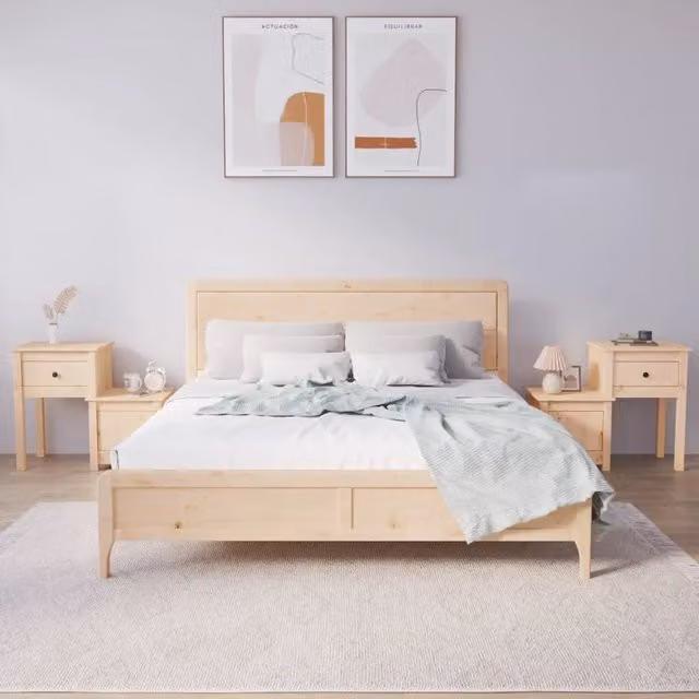 Comodini 2 pz-Set di 2 Tavolino da notte 79,5x38x65,5 cm in Legno Massello di Pino