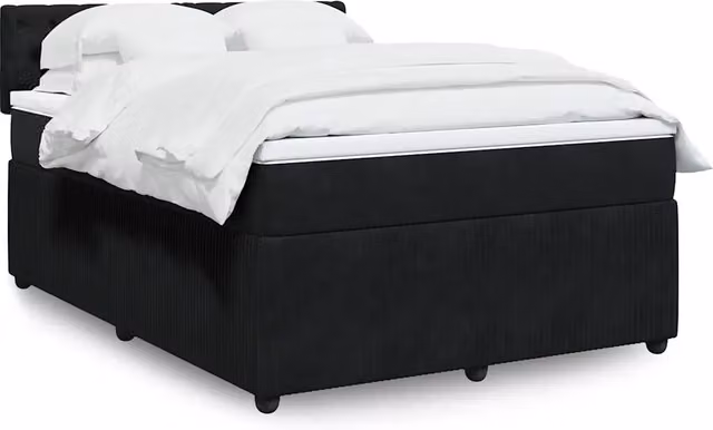 Giroletto a Molle con Materasso Nero 140x190 cm in Velluto 3287742