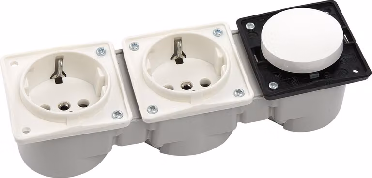 Presa doppia Berker Integro con interruttore - Presa da incasso con interruttore senza cornice, plastica bianco polare lucido