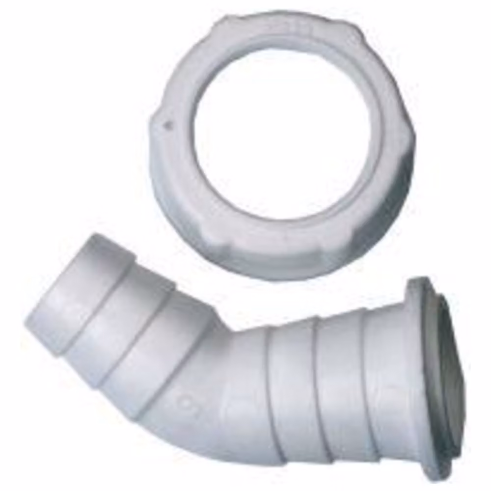 Connettore per tubo flessibile a gomito, plastica