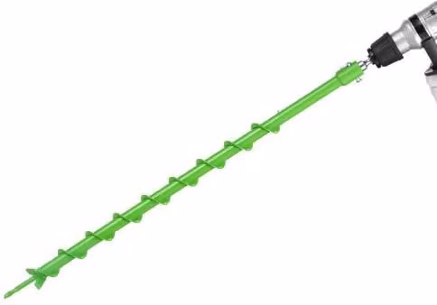 Punta da trapano a coclea VEVOR per piantagione, punta a spirale in acciaio verde, Ø 40 x 790 mm, compatibile con trapani con attacco da 20 mm