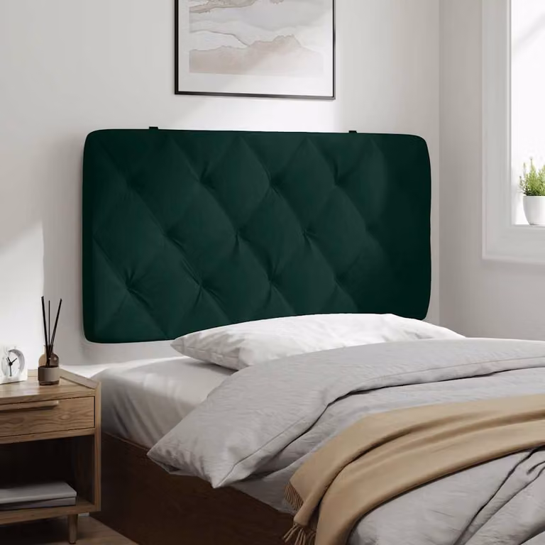 Cuscino Testiera vidaXL in Velluto Verde Scuro, L: 100 cm