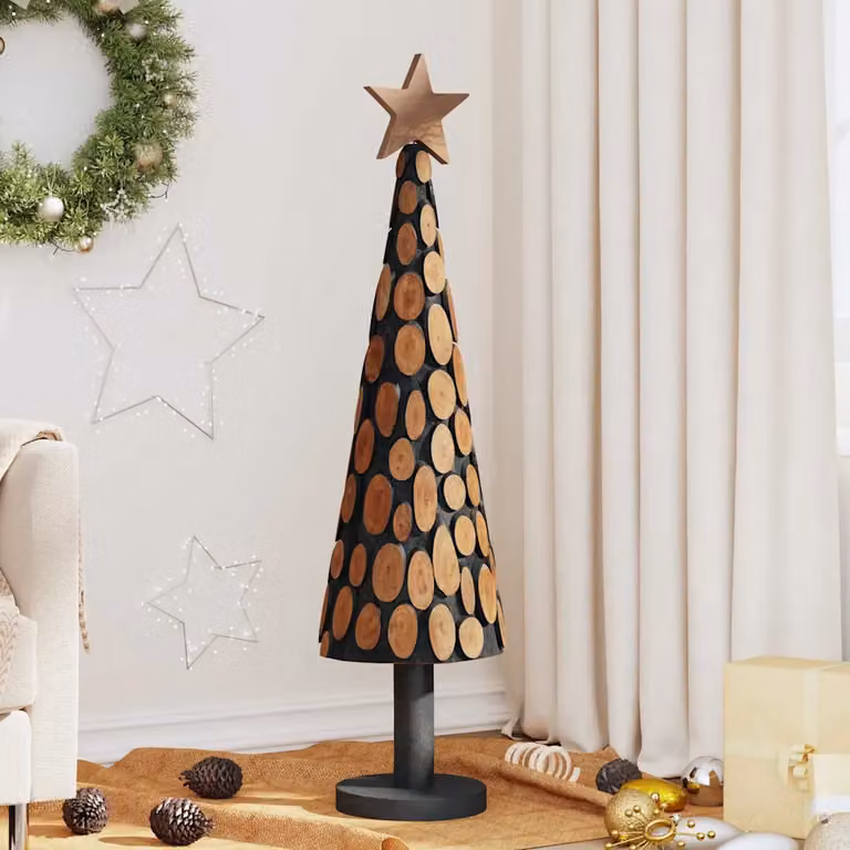 Albero di Natale moderno vidaXL in legno di teak marrone, Altezza: 120 cm