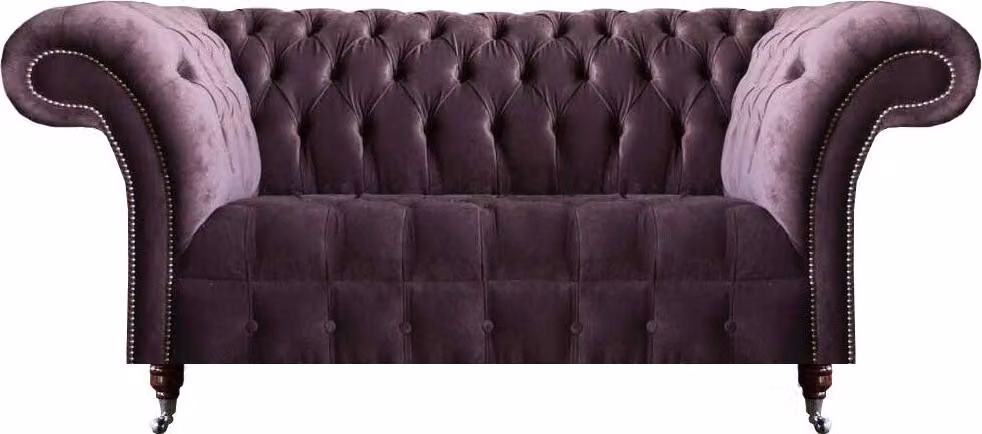 Schicker Chesterfield Lila Dreisitzer Wohnzimmer Polstercouch Edle Möbel