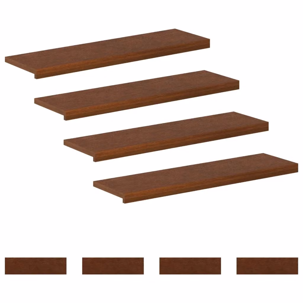 Set di 8 gradini per scale vidaXL in legno effetto quercia, colore marrone, L: 90 cm, P: 30 cm, H: 2 cm – 2