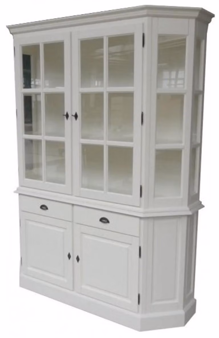 Mobiletto buffet in stile rustico "Casa Padrino", effetto shabby chic, con 2 ante e 2 cassetti, colore bianco, dimensioni 160 x 50 x 220 cm