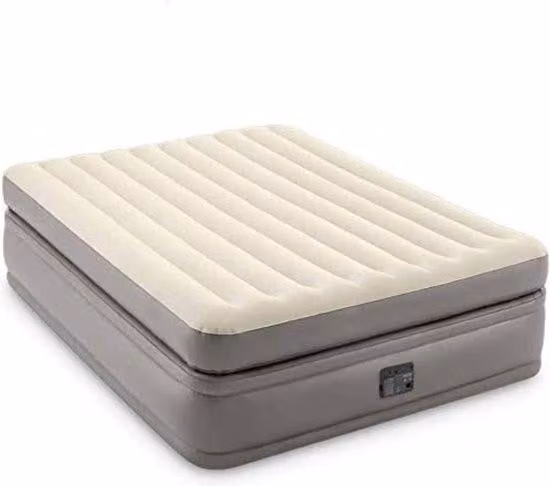 Materasso gonfiabile con sistema di gonfiaggio integrato - Letto a scomparsa - Divano letto gonfiabile - Letto a due piazze - 152 cm x 203 cm x 51 cm Grigio