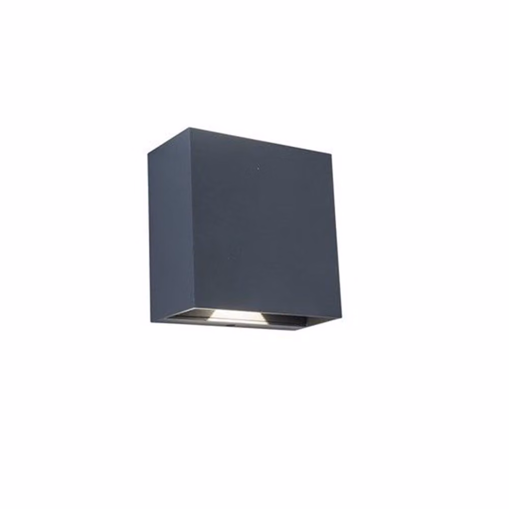 Lampada da parete per esterni nera regolabile con LED incorporato 10W GEMINI Lutec