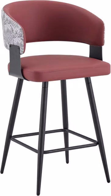 Sedia da pranzo imbottita moderna con schienale e braccioli, struttura in metallo nero, disponibile in nero e bordeaux