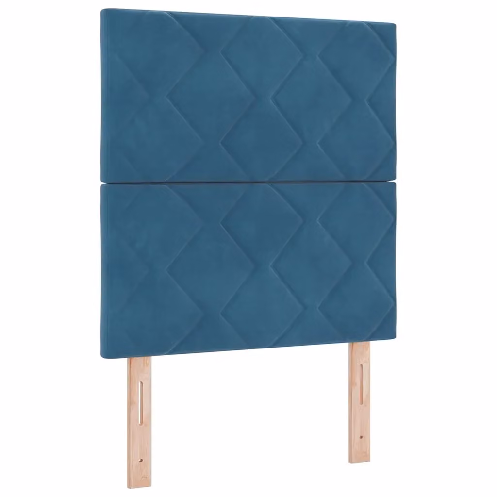 Letto a molla con illuminazione LED e testiera in velluto blu scuro vidaXL L/P/H: 203 x 80 x 128 cm – 2