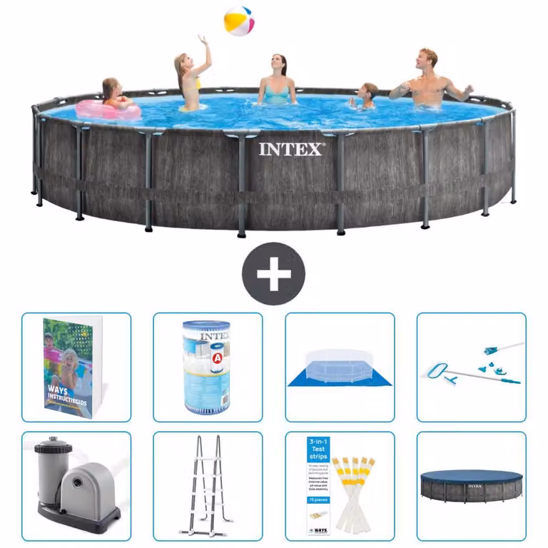 Struttura per piscina a forma di prisma - 549x122 cm - composta da 7 elementi - modello S542