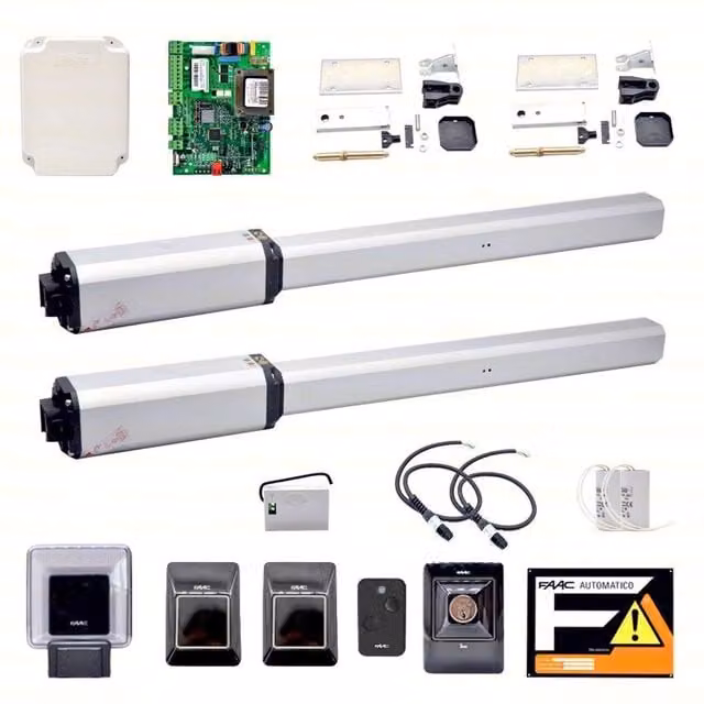 Kit di automazione per cancelli a battente FAAC Leader 230V colore argento