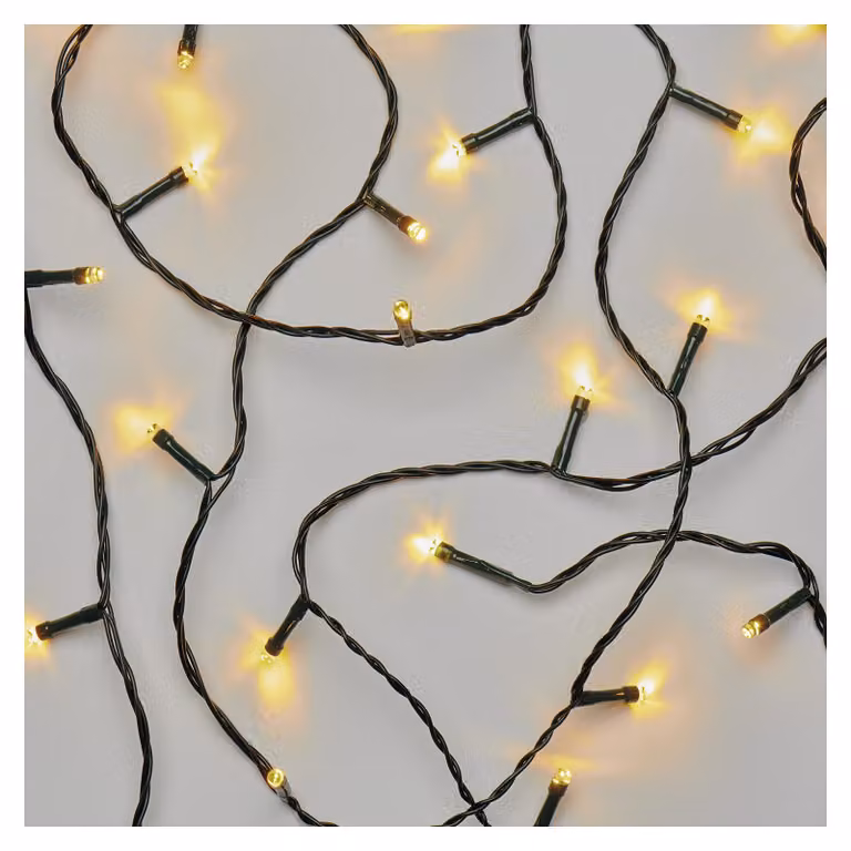 Catena luminosa a LED, luce bianco caldo, 12 metri, 120 LED, grado di protezione IP44, con timer