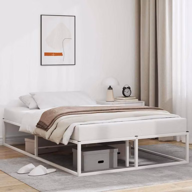 Giroletto vidaXL in metallo bianco senza materasso L 120 cm x P 200 cm