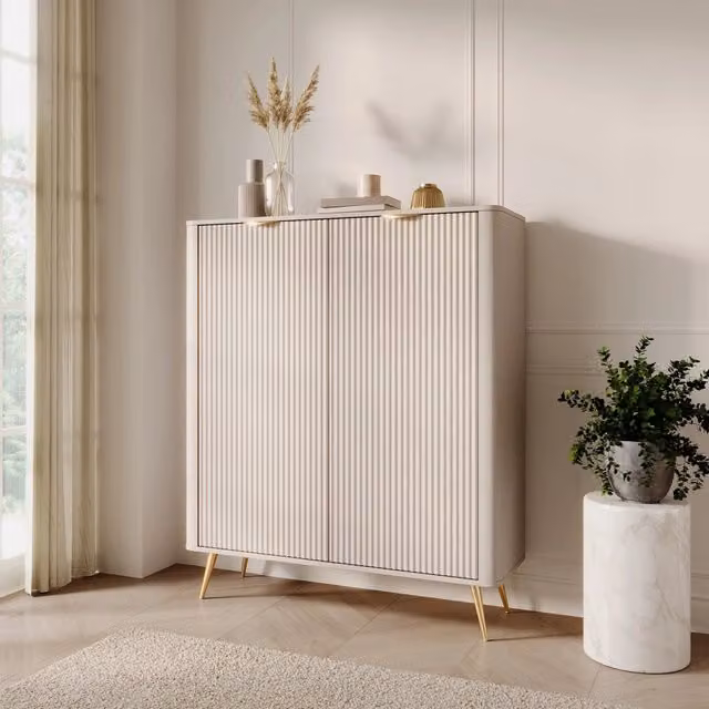 Madia Nerrio, Credenza 4 Ripiani, 113x38x134h cm Beige