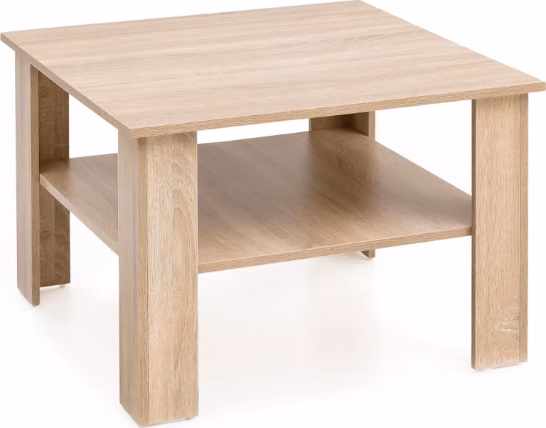 Tavolino WL5.833 in rovere Sonoma 60x42x60 cm, tavolino di design in legno con ripiano | Tavolino da salotto | Tavolino da divano in legno | Tavolino da salotto con vano portaoggetti | Tavolino da salotto
