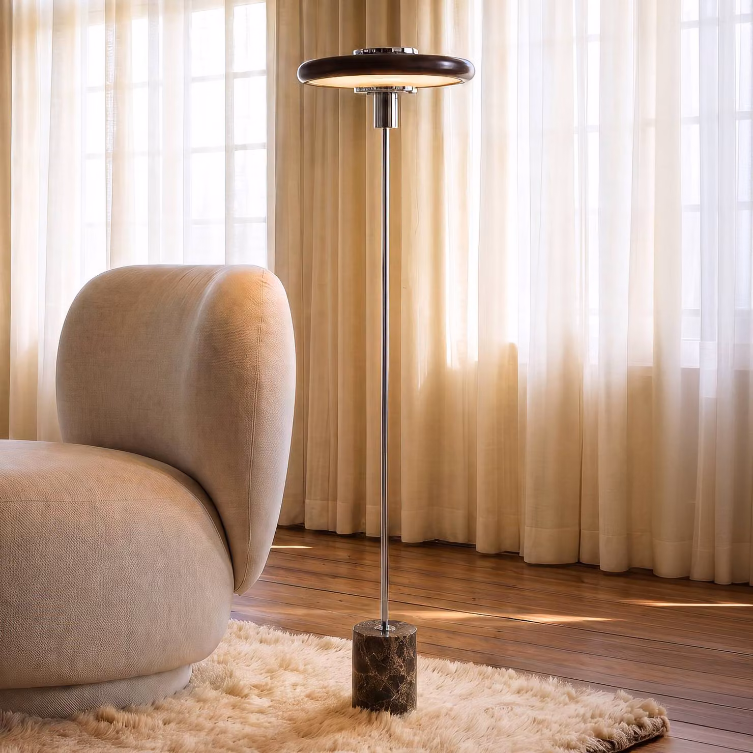 Lampada da terra Branford Lindby, Marrone / Ruggine, Soggiorno / Sala da pranzo, Metallo, Vintage, Lampada da terra