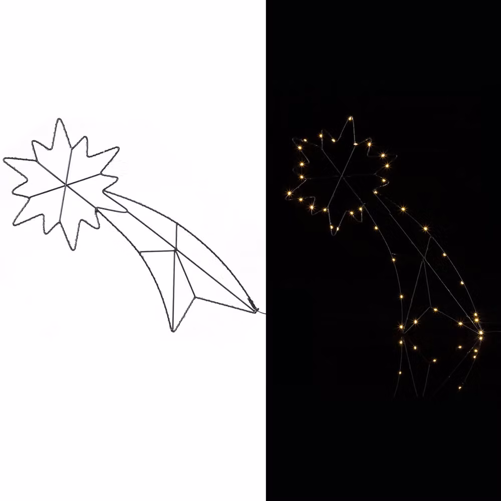 Stella cadente Casaria in metallo con luce LED bianco caldo e timer per decorazioni natalizie e invernali – 2
