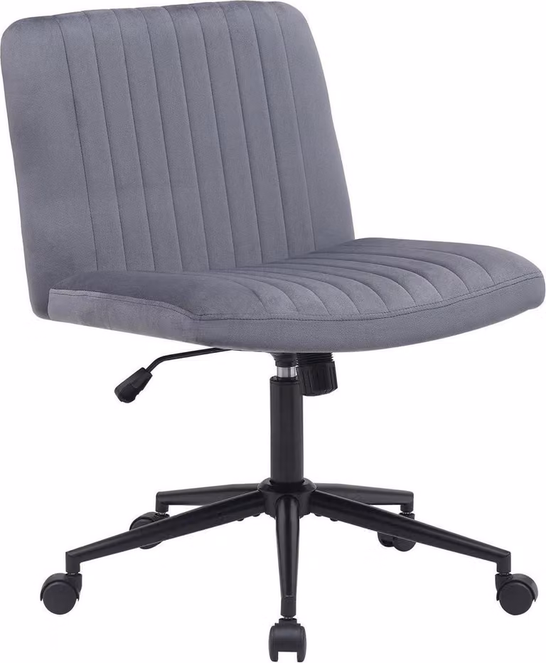 Sedia da ufficio - Sedia ergonomica girevole - Regolabile in altezza e girevole a 360 gradi | Colore: Grigio scuro. Materiale: morbido