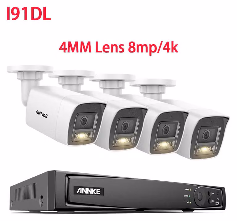 Sistema di videosorveglianza 4K Ultra HD con registratore NVR a 8 canali e registrazione audio