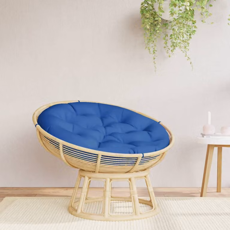vidaXL Cuscino Rotondo Blu in Poliestere Idrorepellente e Traspirante Ø 100 x 11 cm