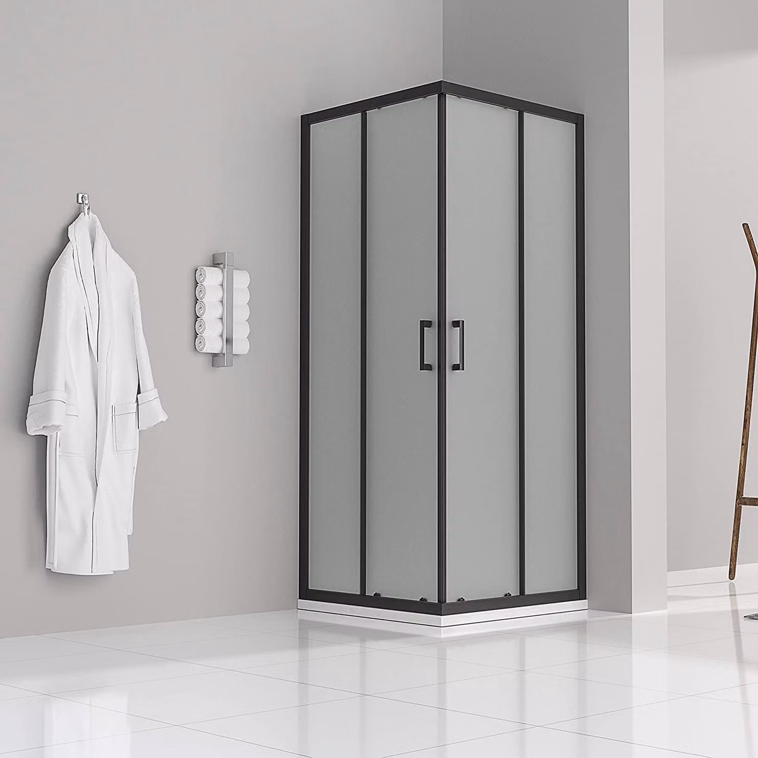 cabina doccia i-flair ad ante scorrevoli 90x90x180 cm in vetro di sicurezza satinato da 6 mm - DK79