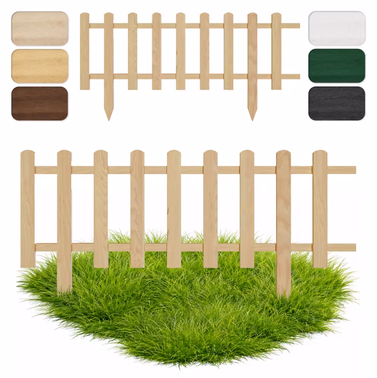 Floranica Staccionata per Giardino 20 cm x 100 cm Natur Recinzione decorativa Steccato in Legno di Pino impregnato