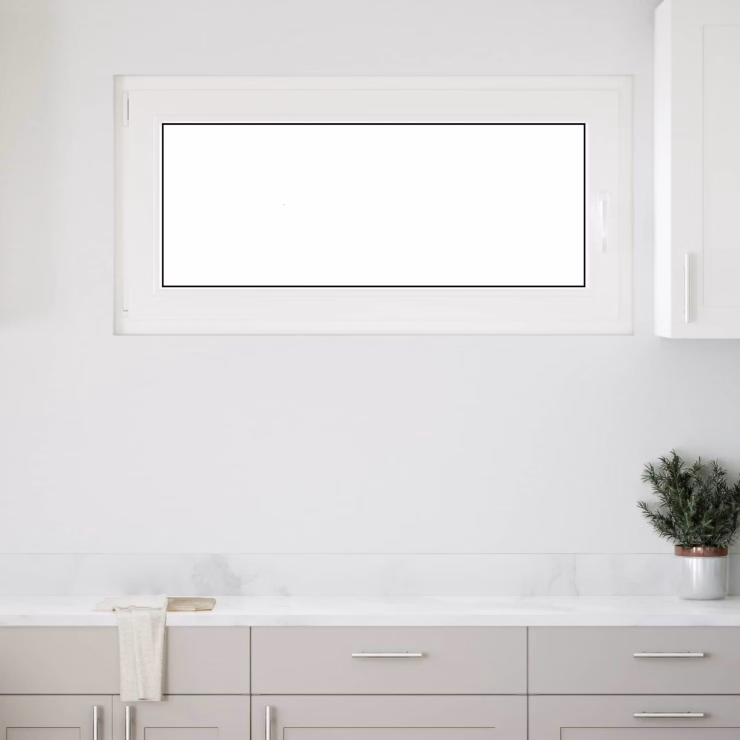 Finestra per seminterrato vidaXL in plastica bianca con vetro trasparente, modello tilt and turn, L: 120 cm, H: 60 cm, P: 20,1 cm