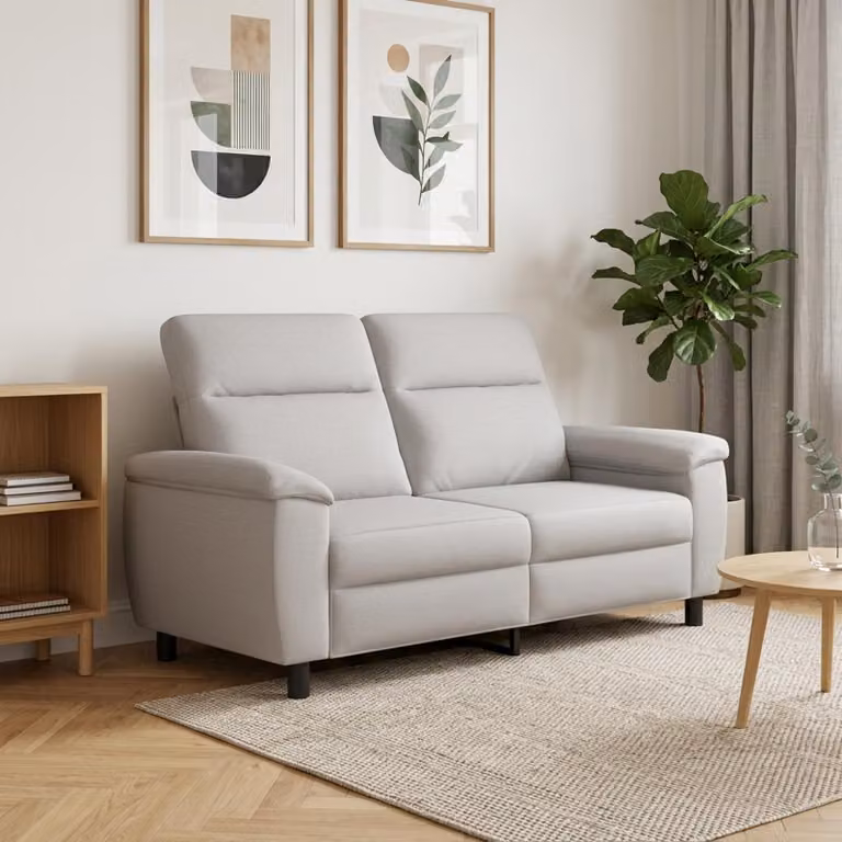 vidaXL Divano Moderno in Tessuto Grigio con Struttura in Metallo L: 178 cm, P: 90 cm, H: 95 cm