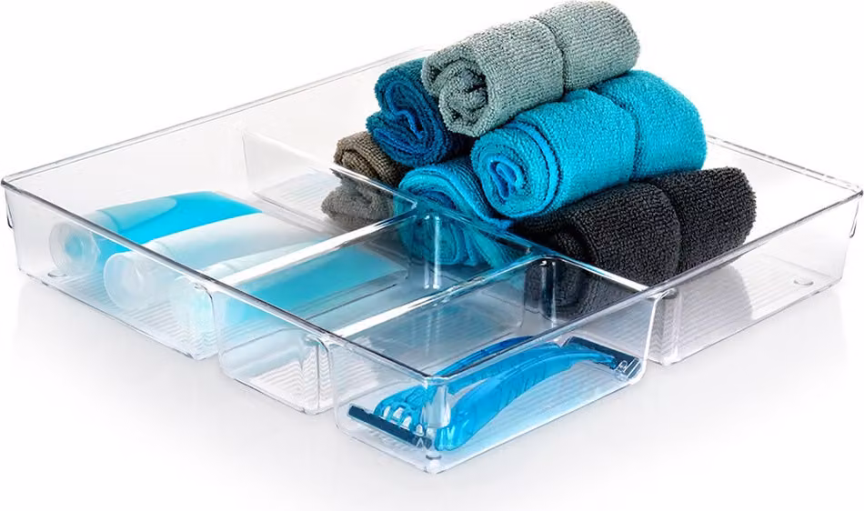 Contenitore organizer cucina bagno ufficio scatola con scomparti 31 cm