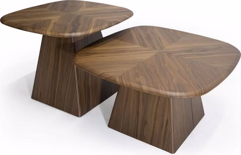 Designer Couchtisch Set – 2-teilig, Holz stilvolle Möbel für modernes Wohnzimmer