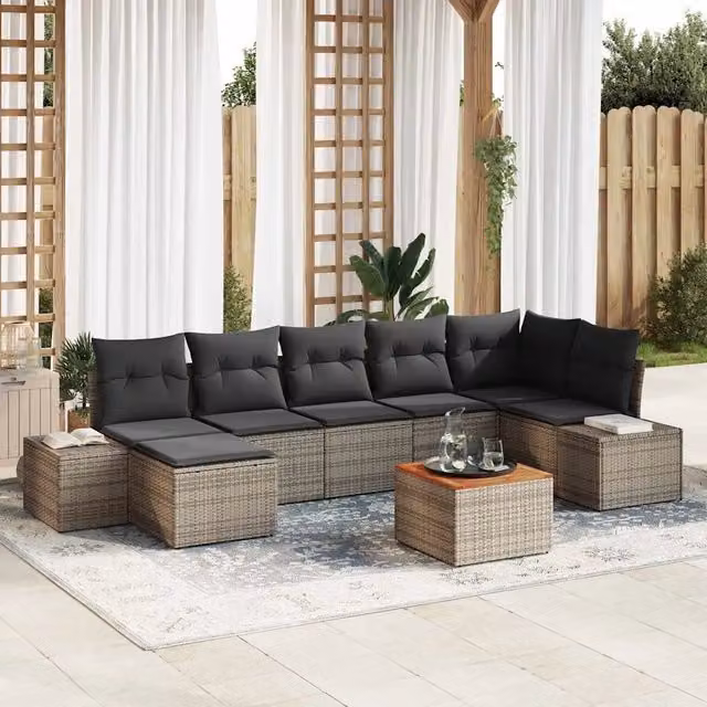 Set Divano da Giardino 8 pz Grigio 3356655
